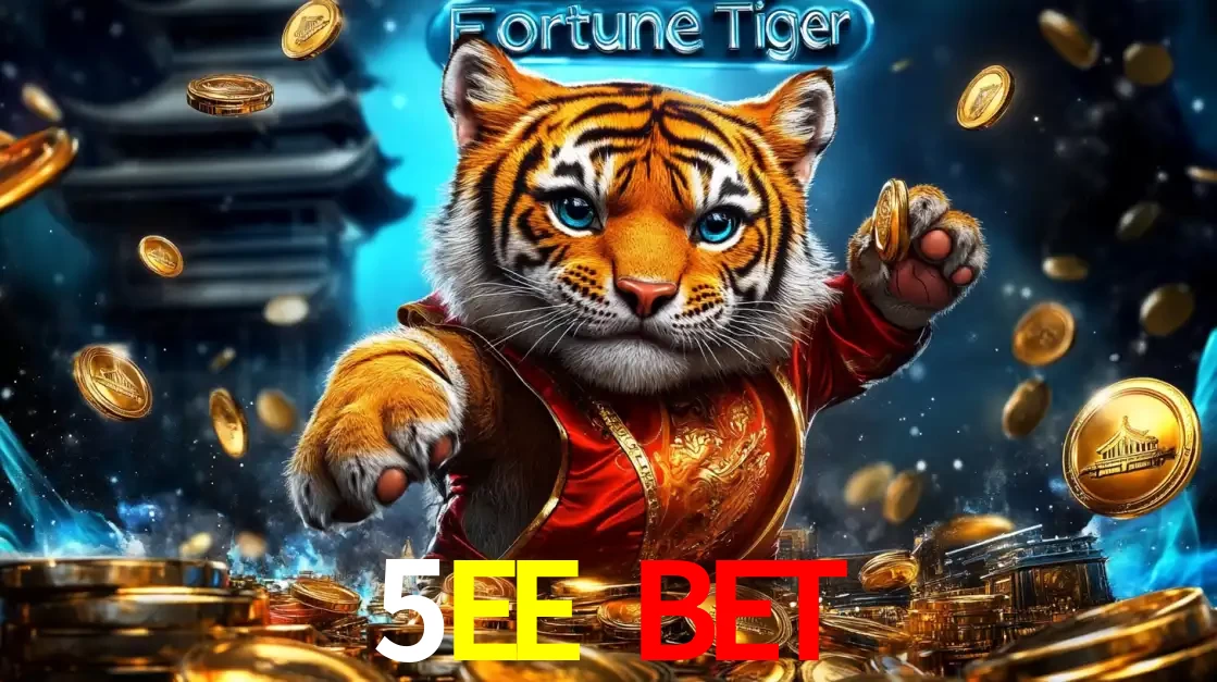 Imagem promocional do jogo de slot Fortune Tiger, com um tigre majestoso em traje tradicional cercado por uma fortuna em moedas de ouro, disponível agora no cassino 5EE BET.